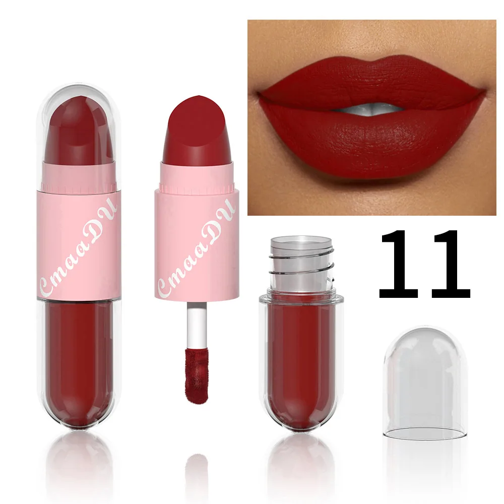 Foreign trade exclusive: CmaaDu face color mouth red lip color 2-in-1 matte 11