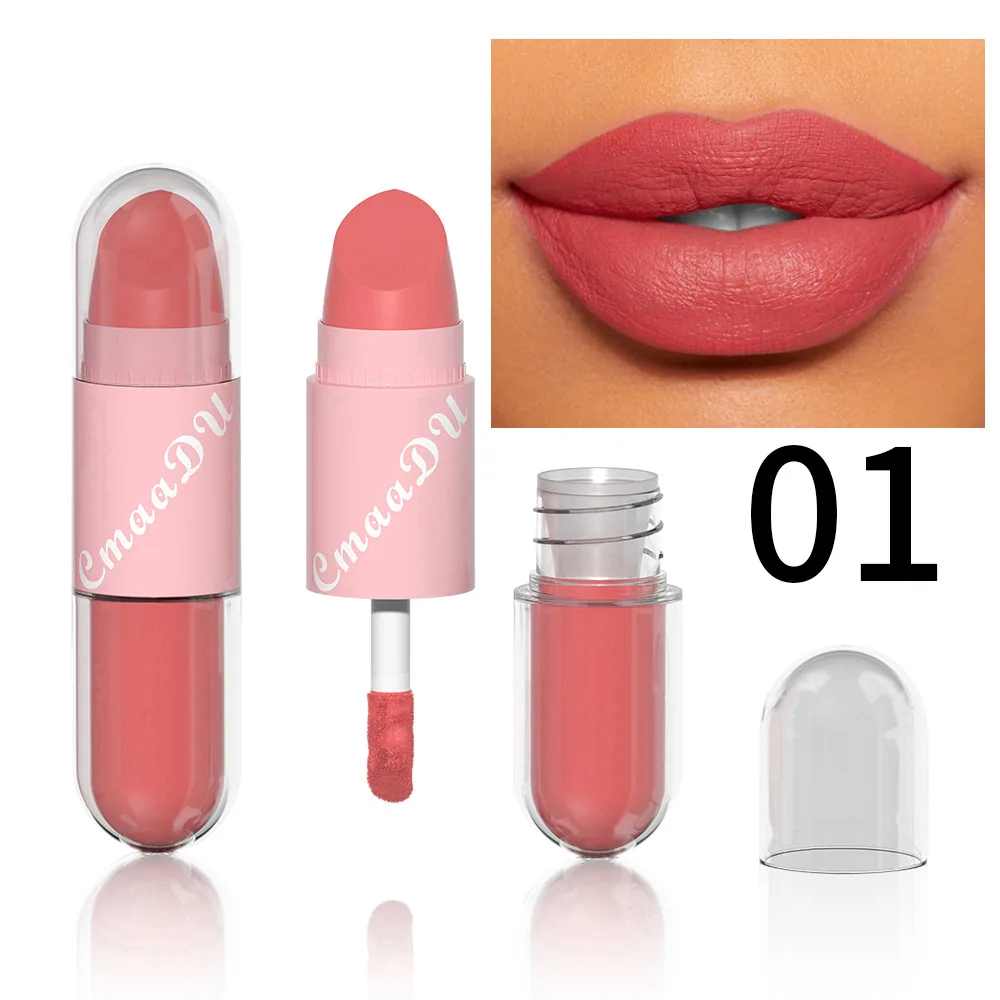 Foreign trade exclusive: CmaaDu face color mouth red lip color 2-in-1 matte
