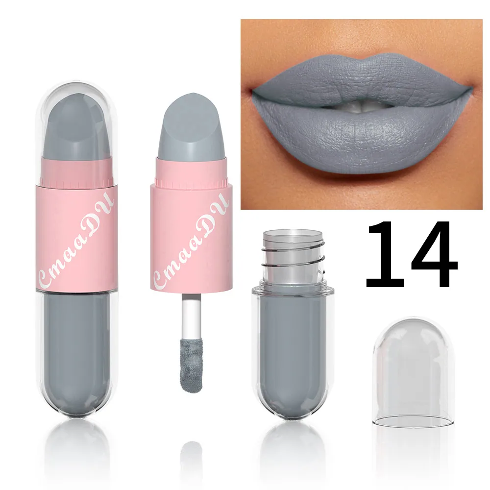 Foreign trade exclusive: CmaaDu face color mouth red lip color 2-in-1 matte 14