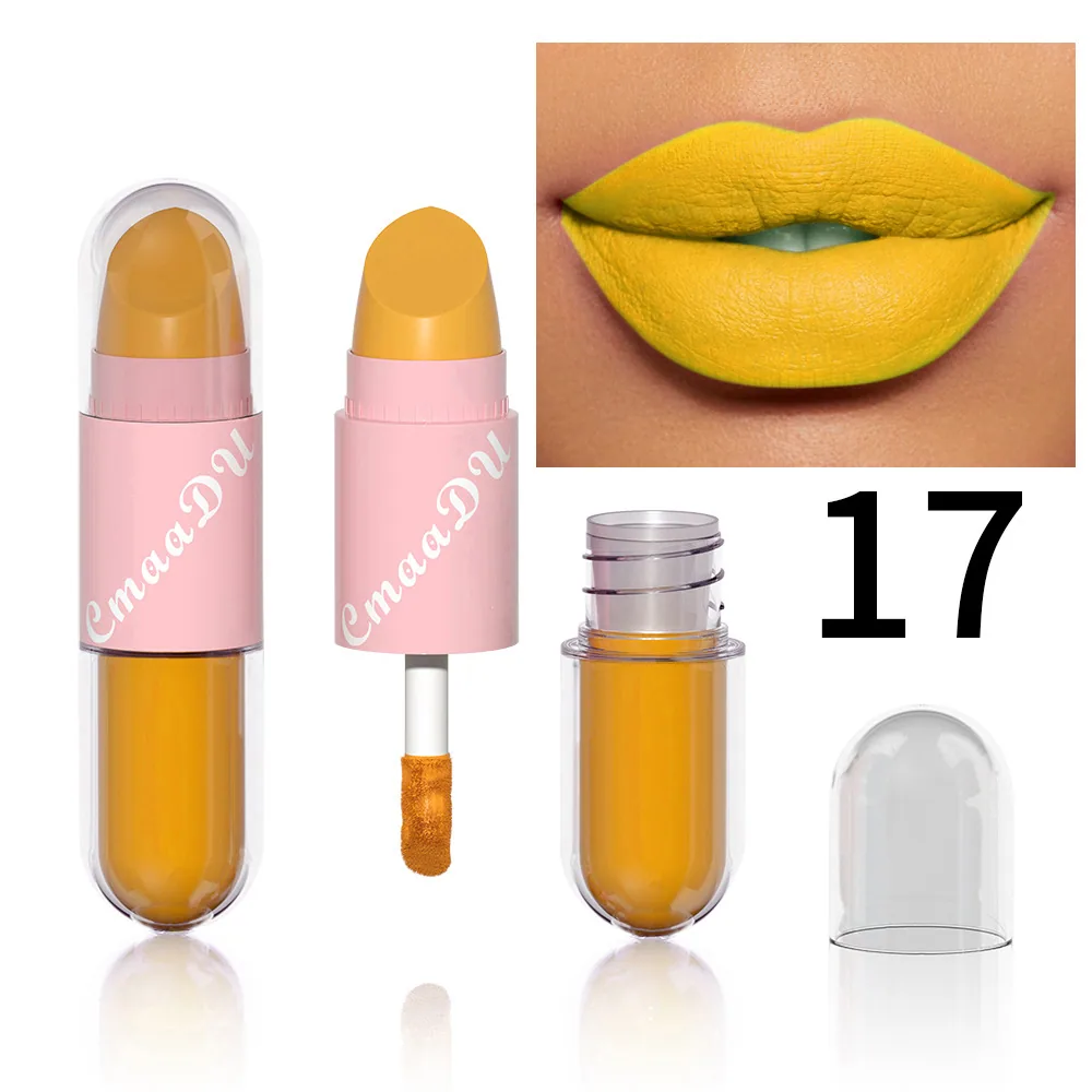 Foreign trade exclusive: CmaaDu face color mouth red lip color 2-in-1 matte 17