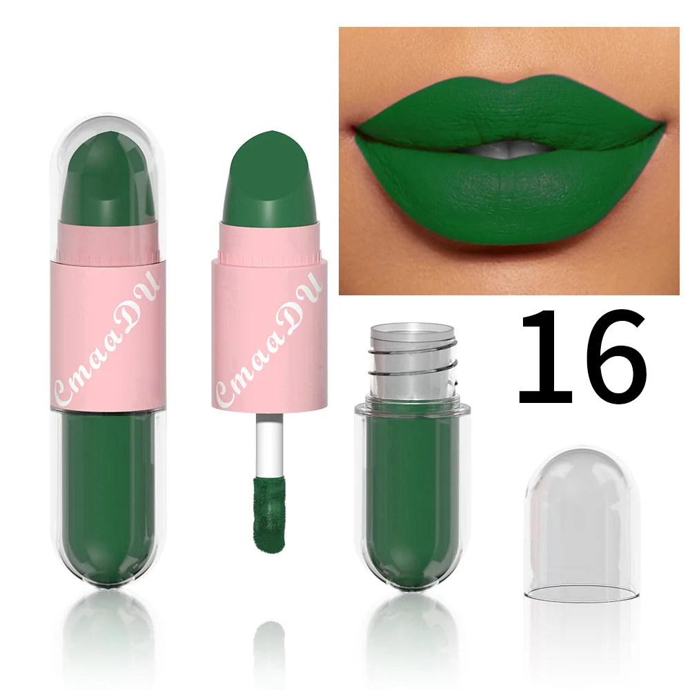 Foreign trade exclusive: CmaaDu face color mouth red lip color 2-in-1 matte 16