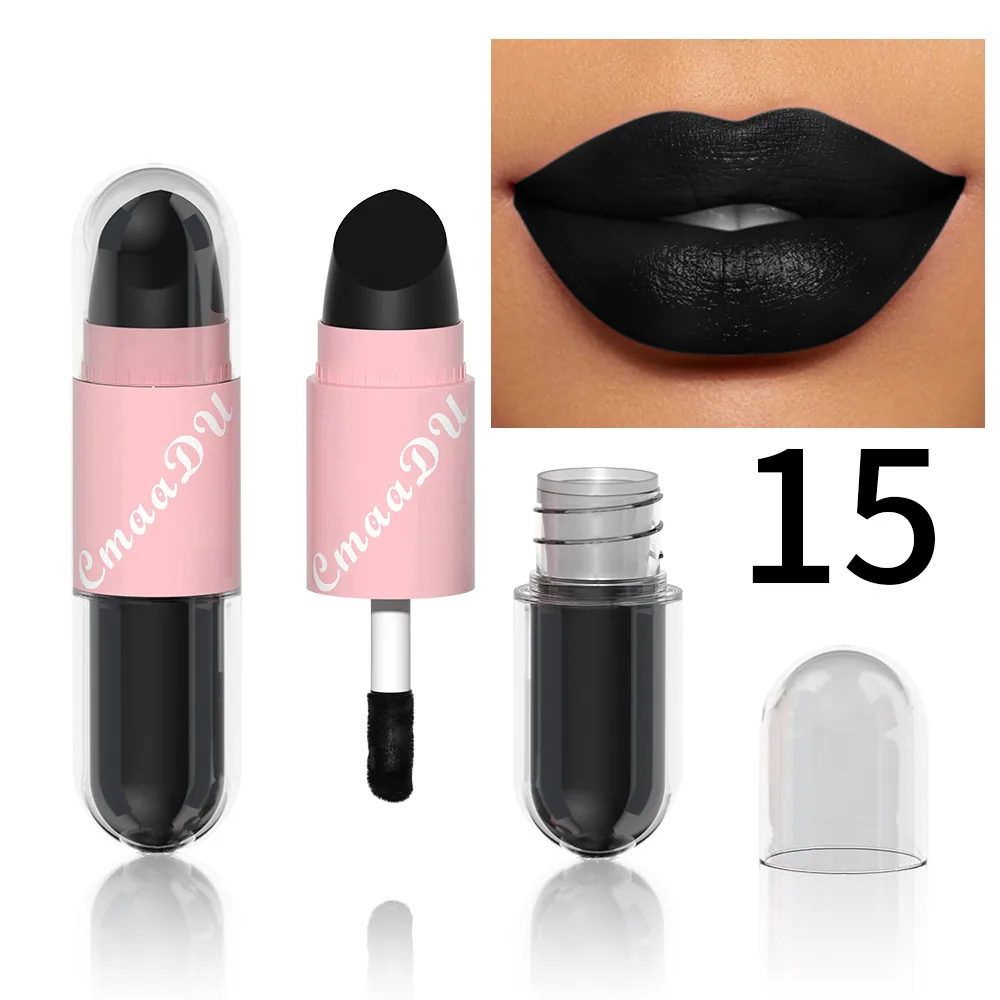 Foreign trade exclusive: CmaaDu face color mouth red lip color 2-in-1 matte 15