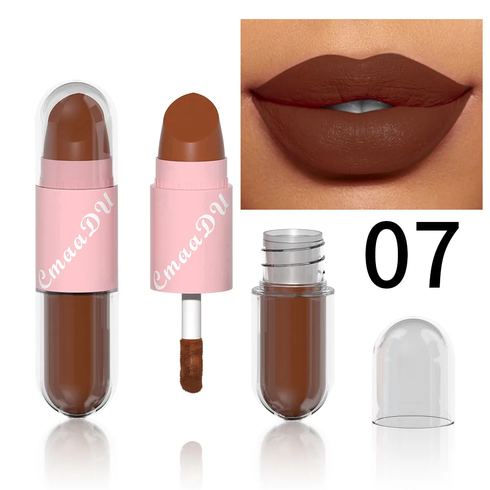 Foreign trade exclusive: CmaaDu face color mouth red lip color 2-in-1 matte 7
