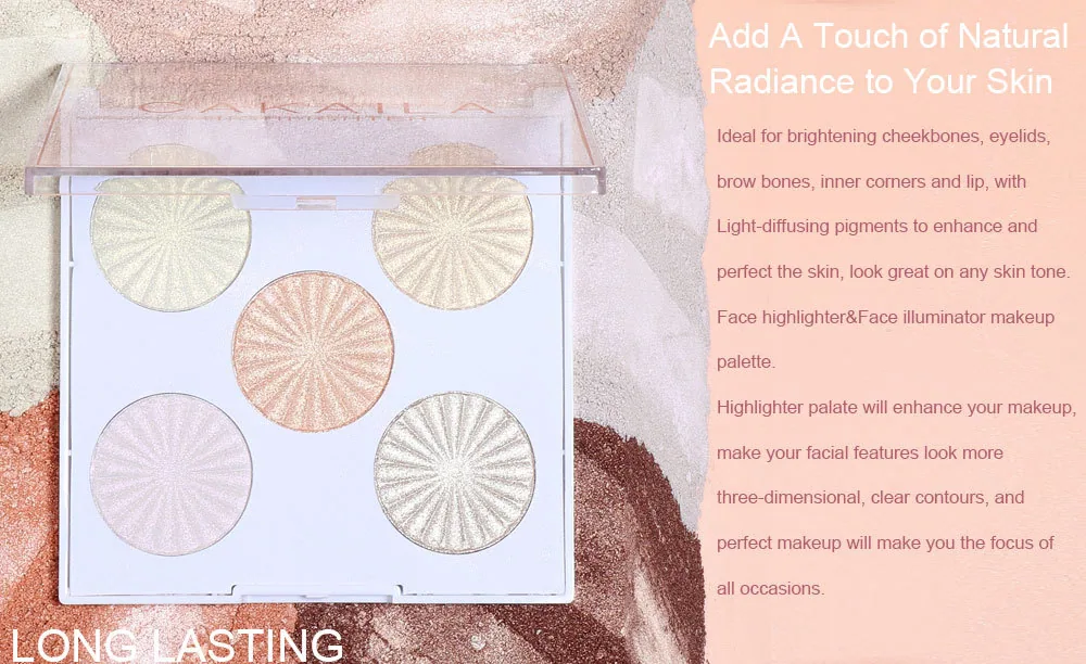 Foreign trade exclusive: CAKAILA 5-color baking powder, high gloss powder, and contouring powder 9