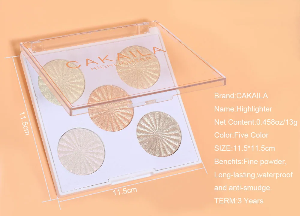 Foreign trade exclusive: CAKAILA 5-color baking powder, high gloss powder, and contouring powder 5