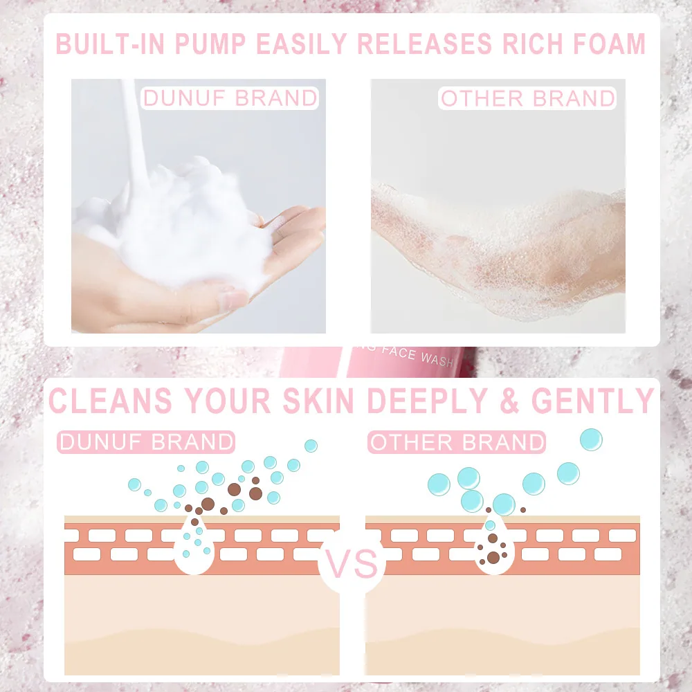 DUNUF cleaning foam glycerin hyaluronic acid moisturizing facial cleanser 10