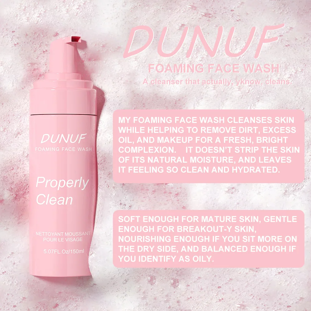 DUNUF cleaning foam glycerin hyaluronic acid moisturizing facial cleanser 16