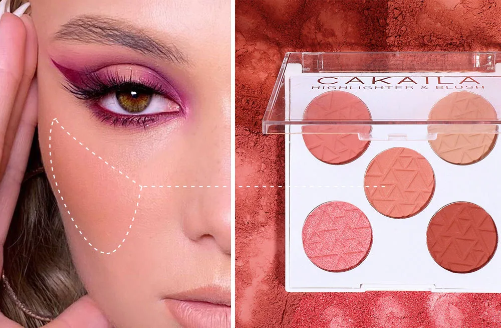 Exclusive supply for foreign trade: CAKAILA five color powder blusher matte rouge powder blusher 8