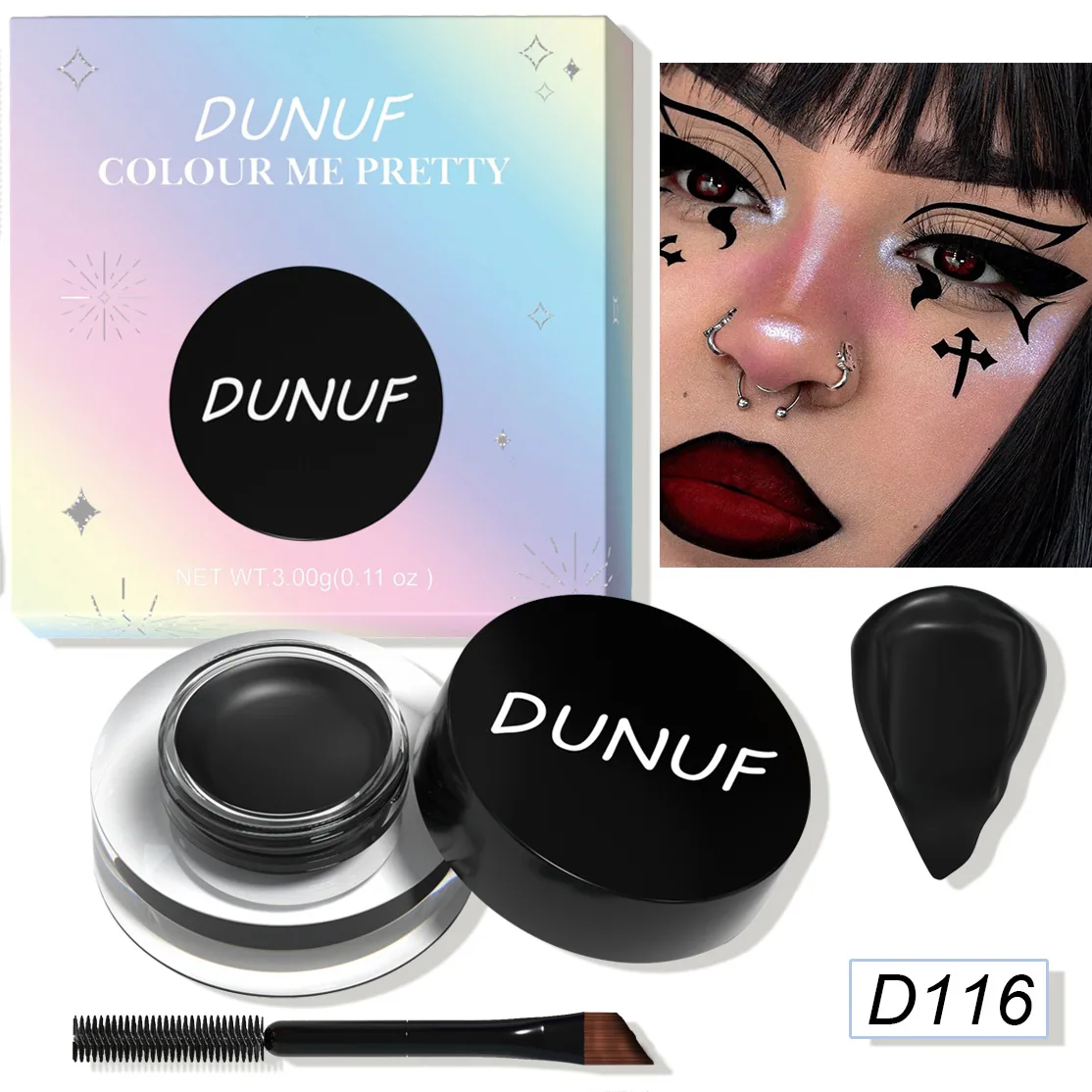 DUNUF 12 face color waterproof eye shadow durable eyeliner matte color painting eyebrow dye 6