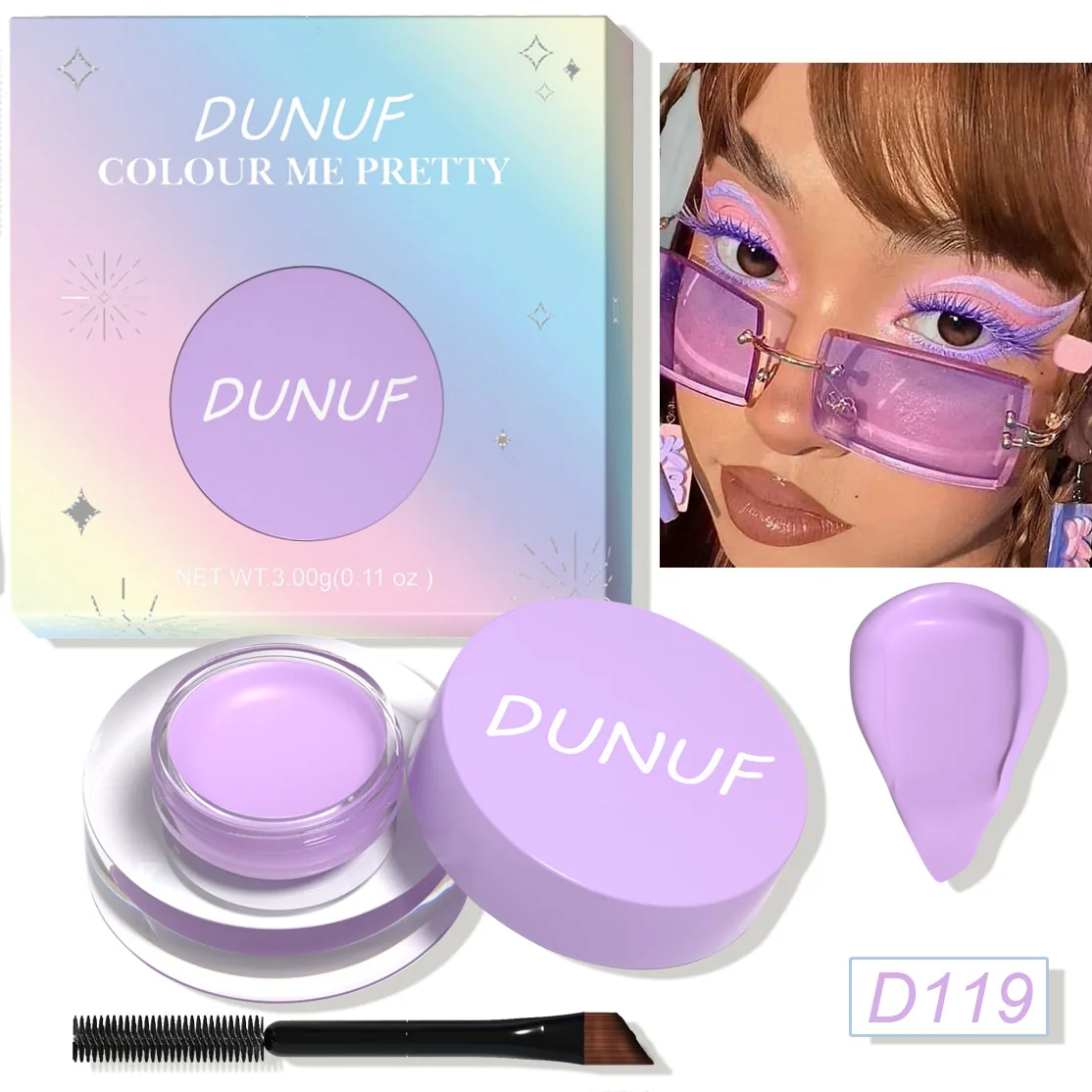 DUNUF 12 face color waterproof eye shadow durable eyeliner matte color painting eyebrow dye 9