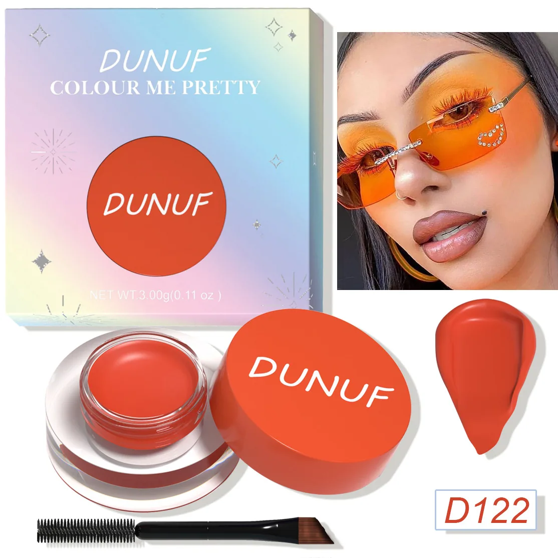 DUNUF 12 face color waterproof eye shadow durable eyeliner matte color painting eyebrow dye 12
