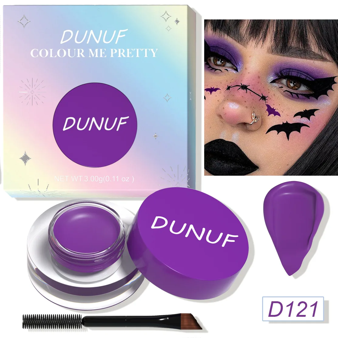 DUNUF 12 face color waterproof eye shadow durable eyeliner matte color painting eyebrow dye 11