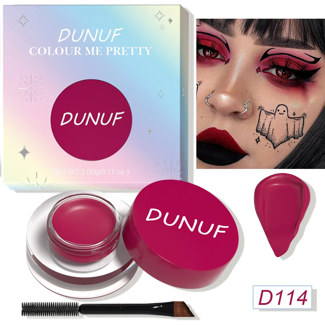 DUNUF 12 face color waterproof eye shadow durable eyeliner matte color painting eyebrow dye 4