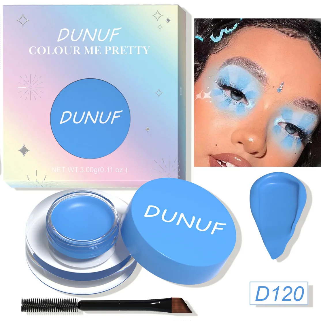 DUNUF 12 face color waterproof eye shadow durable eyeliner matte color painting eyebrow dye 10