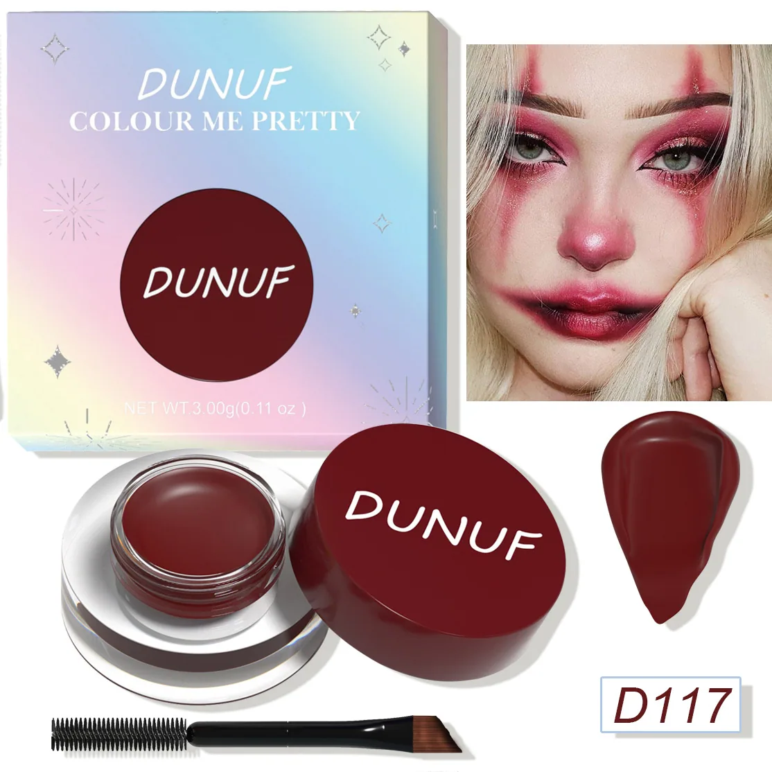 DUNUF 12 face color waterproof eye shadow durable eyeliner matte color painting eyebrow dye 7