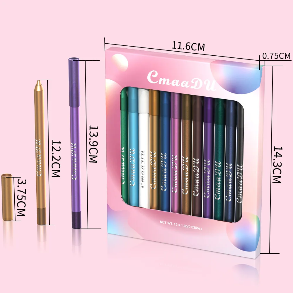 For foreign trade: CmaaDu 12 color Lying Silkworm eye shadow eyeliner Pen Tong 12