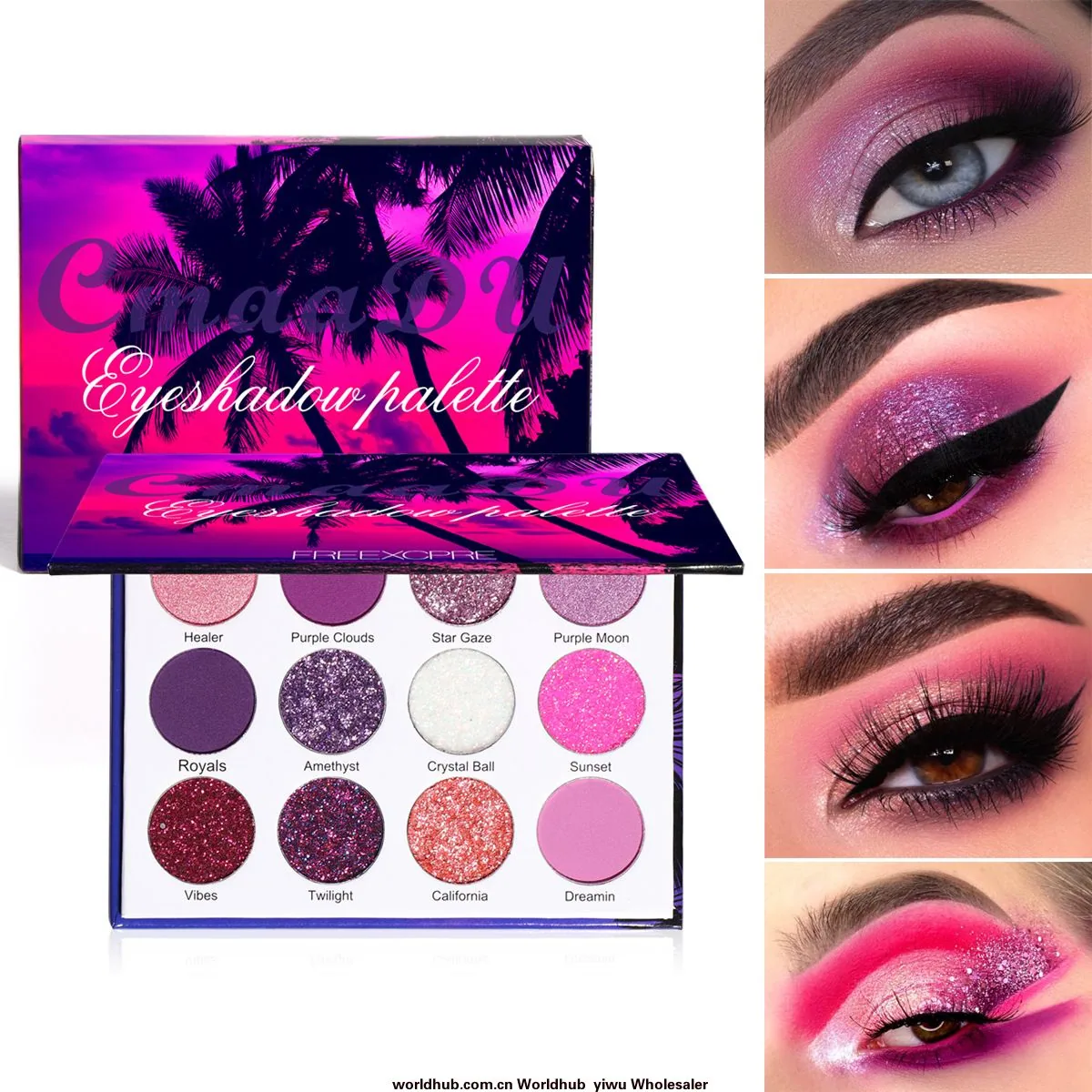 For foreign trade: CmaaDu 12 color shiny eye shadow plate