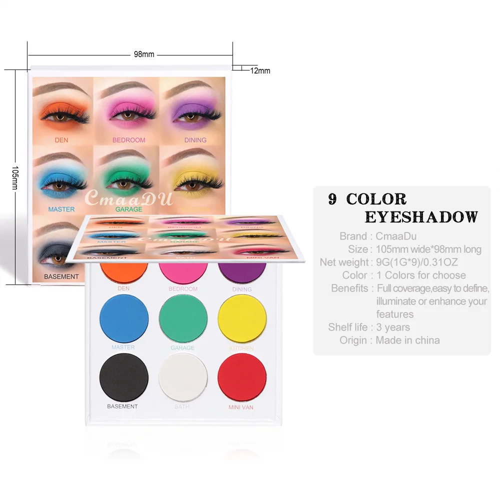 CmaaDu 9-color eye shadow matte eye shadow plate