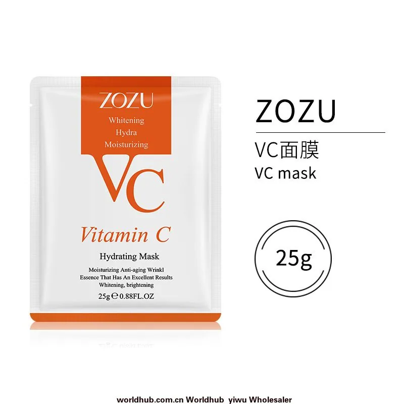 Facial Mask ZOZU Vitamin C 24k Gold Foil Hydrating Mask Moisturizing Facial Mask Cross Border Wholesale 2