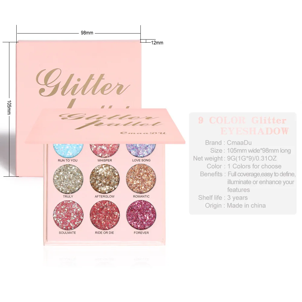 Special supply for foreign trade: CmaaDu 9 color shiny eye shadow 4