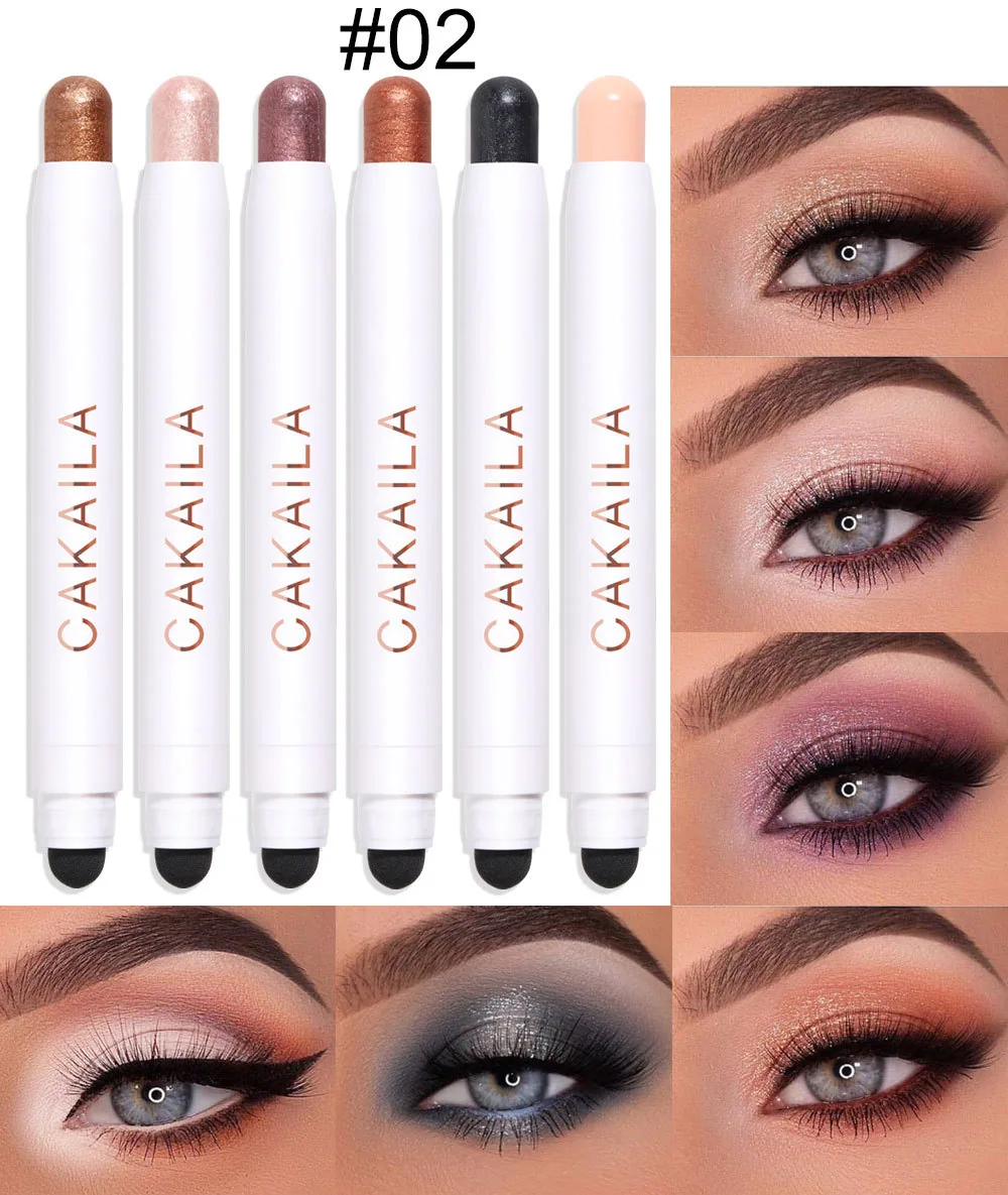 CAKAILA 6 Pack Matte Waterproof eye shadow Stick 2