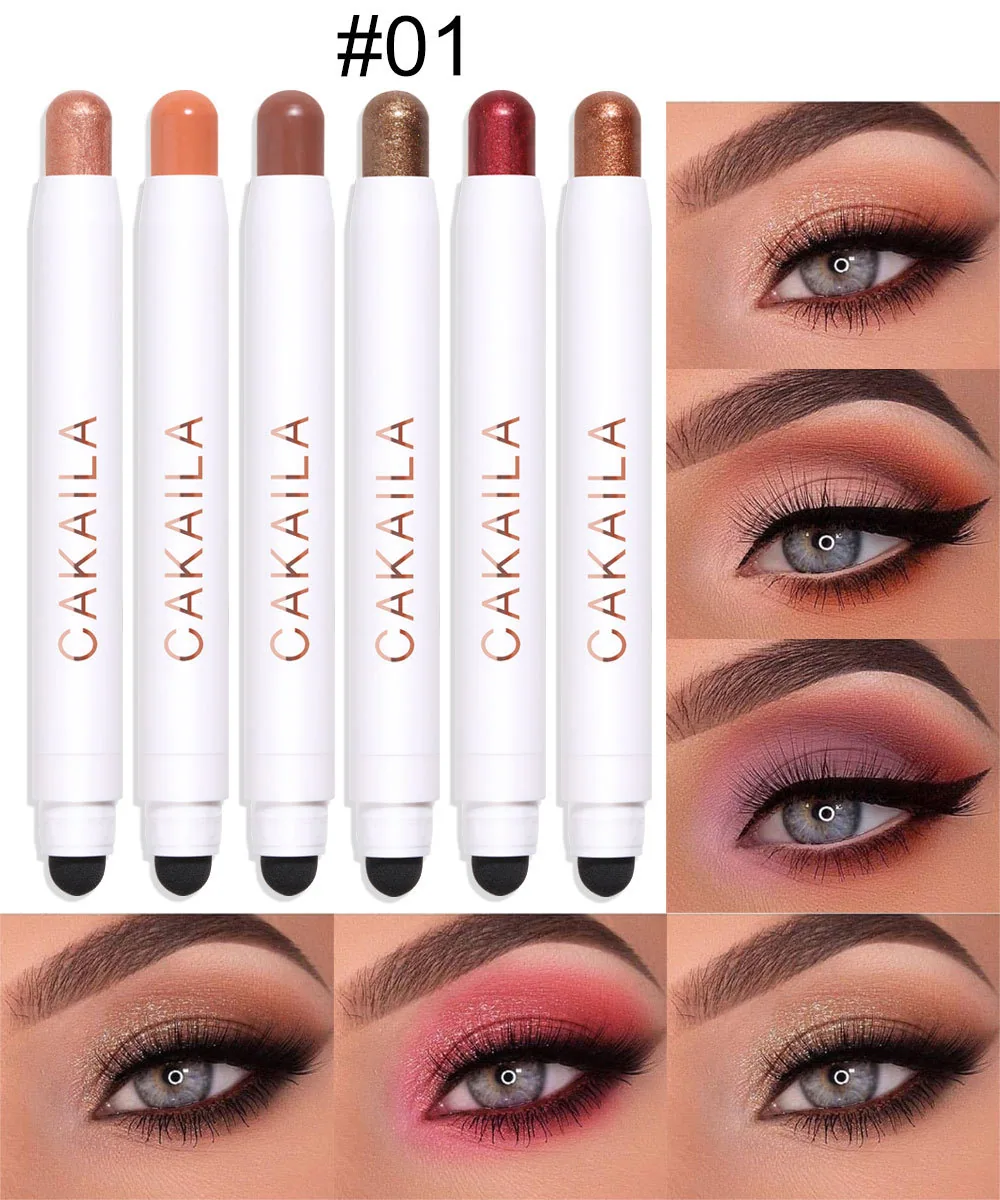 CAKAILA 6 Pack Matte Waterproof eye shadow Stick