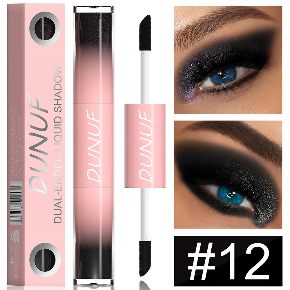 DUNUF double head water durable pearl bright film eye shadow for foreign trade 12