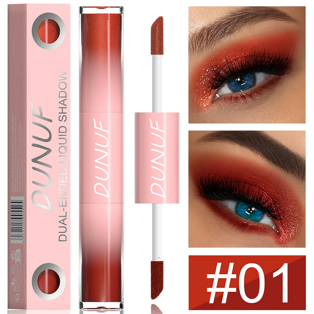 DUNUF double head water durable pearl bright film eye shadow for foreign trade