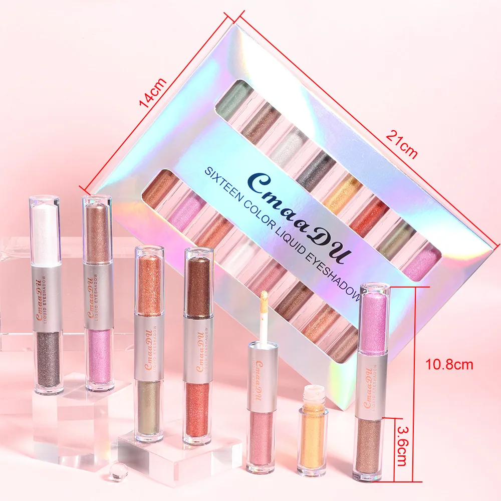 Special supply for foreign trade: CmaaDu 16 color 8 piece pearl gloss water eye shadow 10