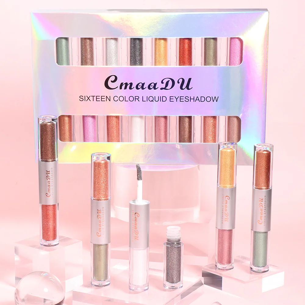 Special supply for foreign trade: CmaaDu 16 color 8 piece pearl gloss water eye shadow 16