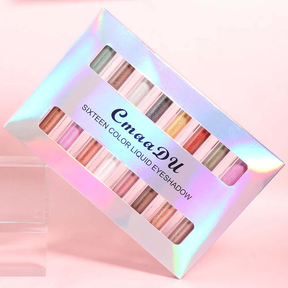 Special supply for foreign trade: CmaaDu 16 color 8 piece pearl gloss water eye shadow 3