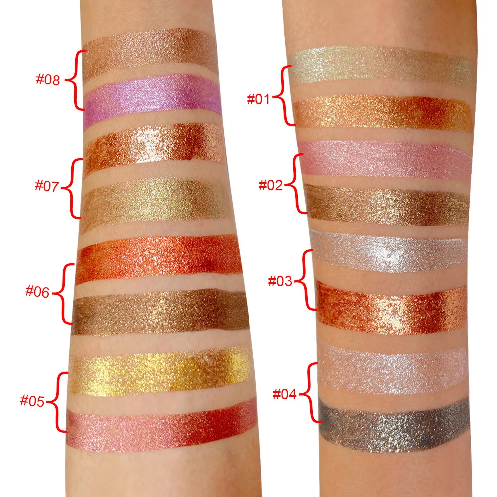 Special supply for foreign trade: CmaaDu 16 color 8 piece pearl gloss water eye shadow 12