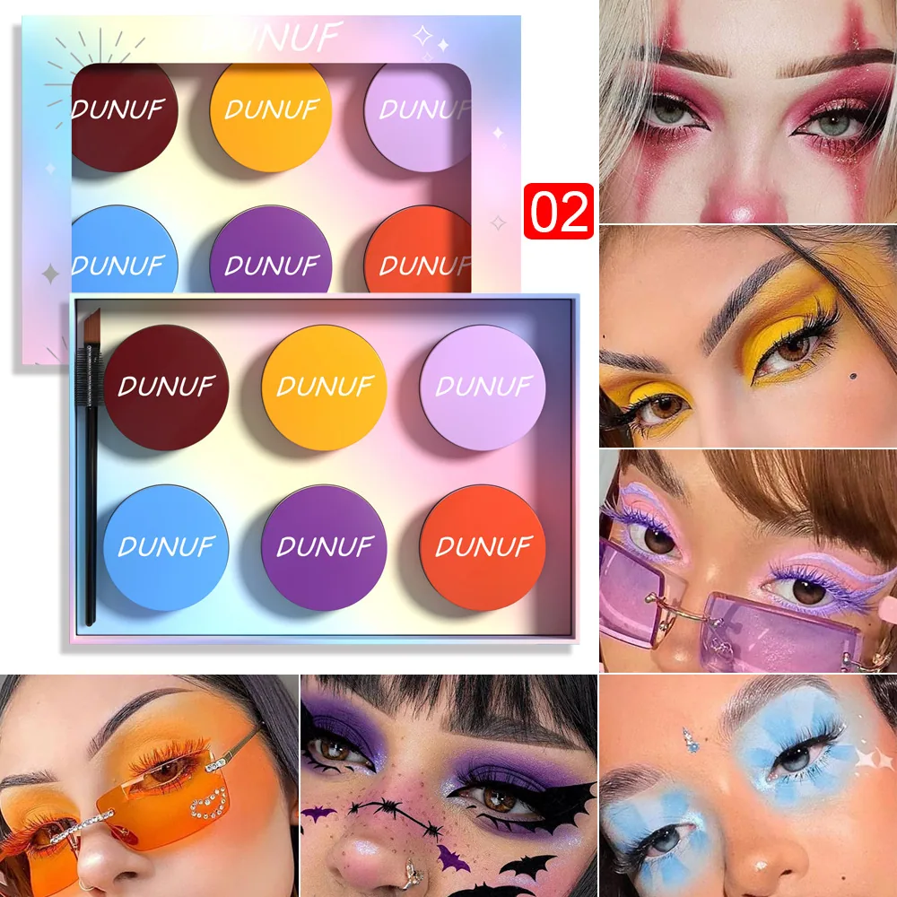 DUNUF 6-color suit face color eye shadow durable eyeliner matte color painting eyebrow dye 2