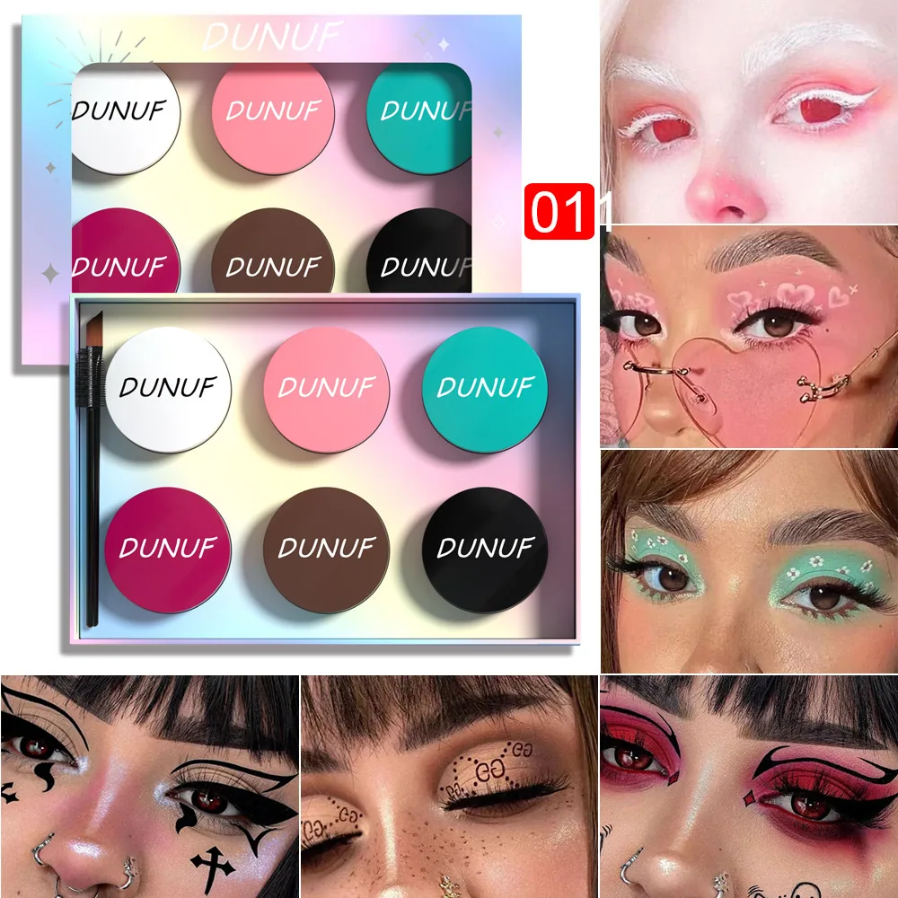 DUNUF 6 түсті костюм бет бояуы көз бояуы берік көз контурлағышы күңгірт түсті бояу қасқа арналған бояу