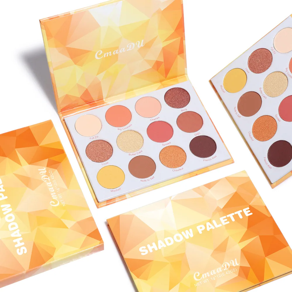 CmaaDu 12 color matte metal flash eye shadow plate 14