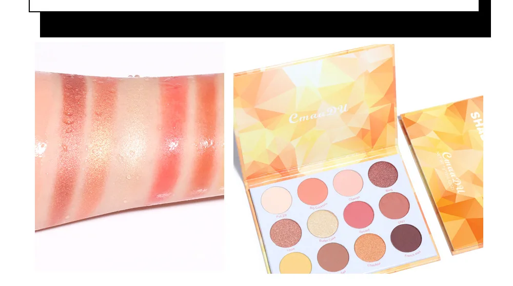 CmaaDu 12 color matte metal flash eye shadow plate 5