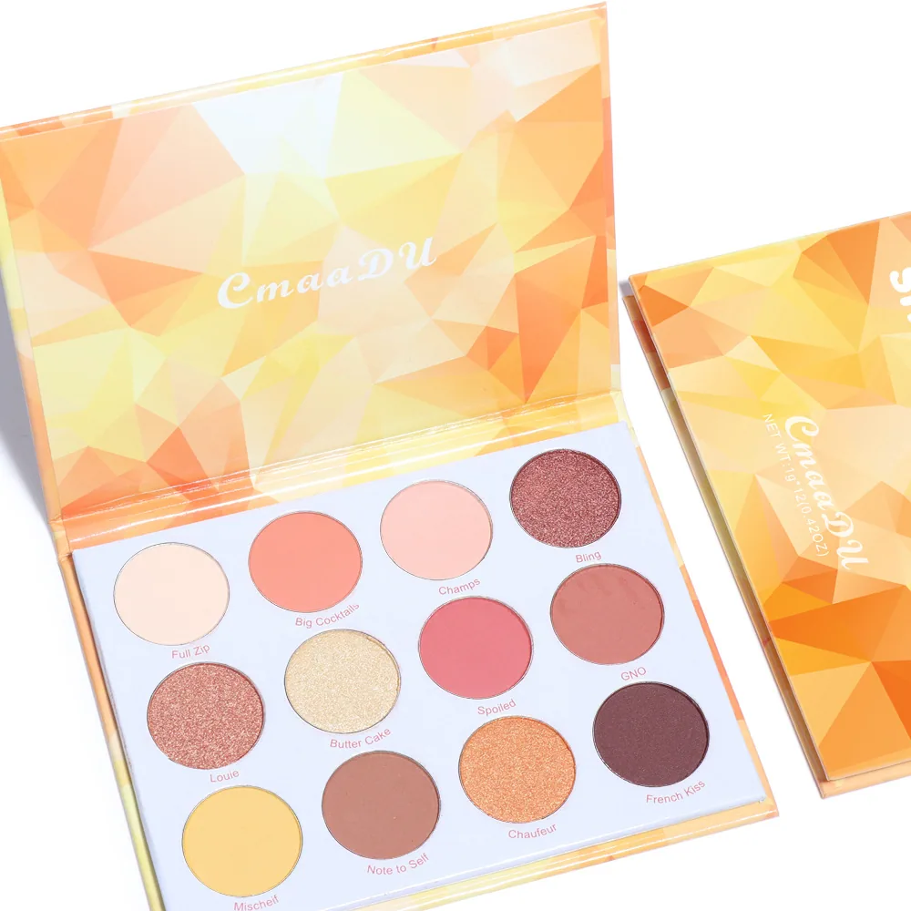 CmaaDu 12 color matte metal flash eye shadow plate 12