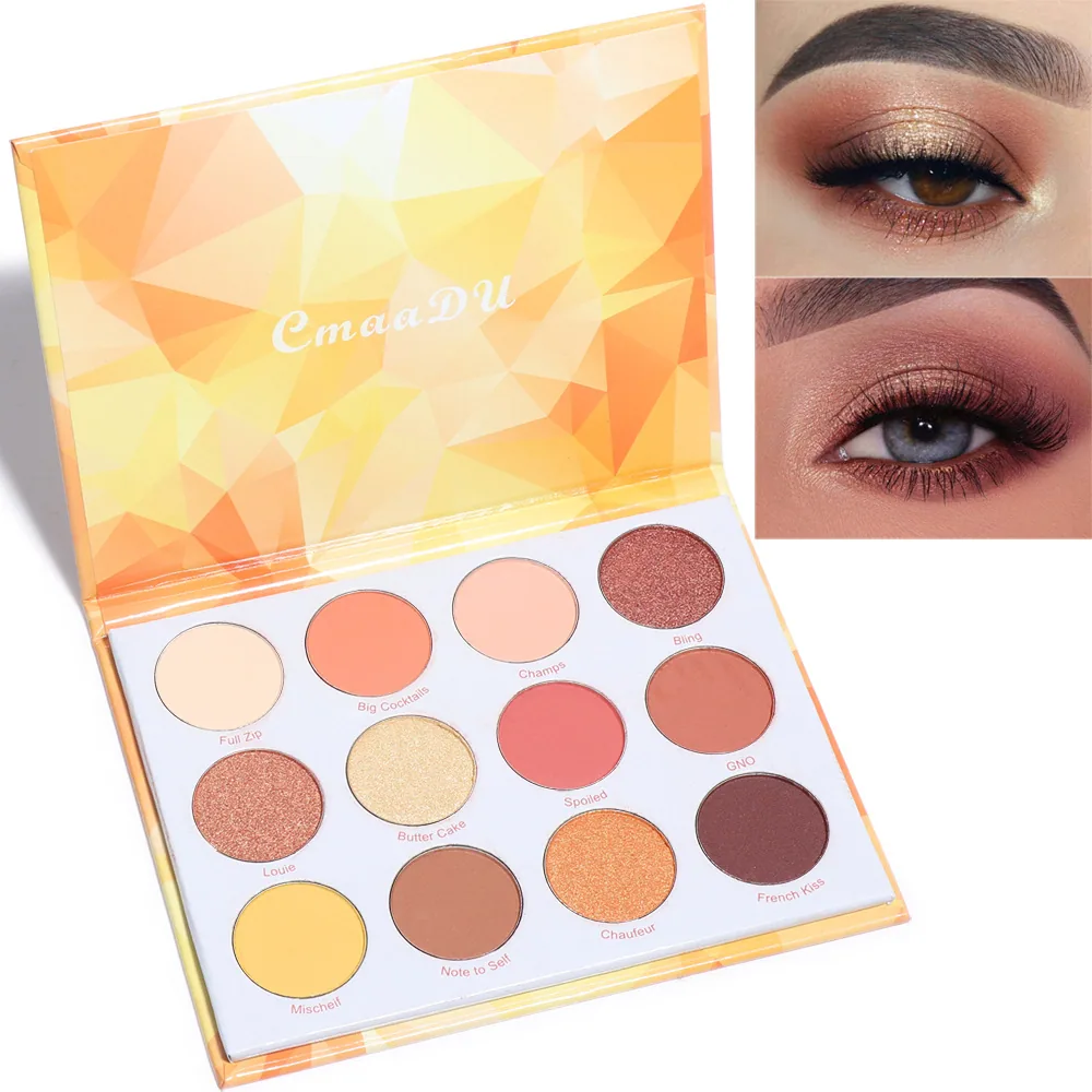 CmaaDu 12 color matte metal flash eye shadow plate 13