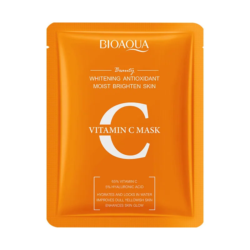 BIOAOUA VC whitening facial mask essence serum drop detail, antioxidant hydrating moisturizing formula for spring summer