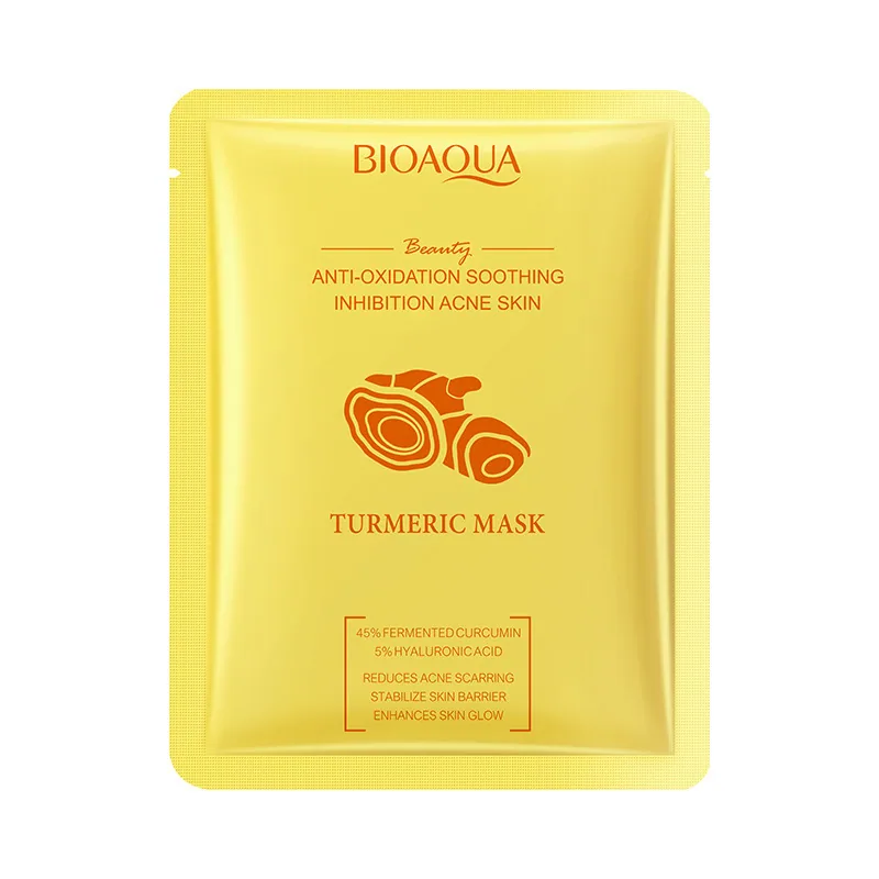 BIOAOUA VC antioxidant whitening facial mask sachet close-up showing hydrating moisturizing essence texture for spring summer