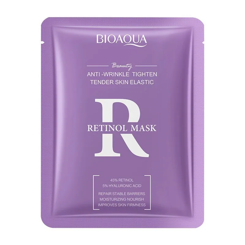 BIOAOUA VC facial mask size and sheet dimension chart, hydrating moisturizing whitening mask specification for spring summer 