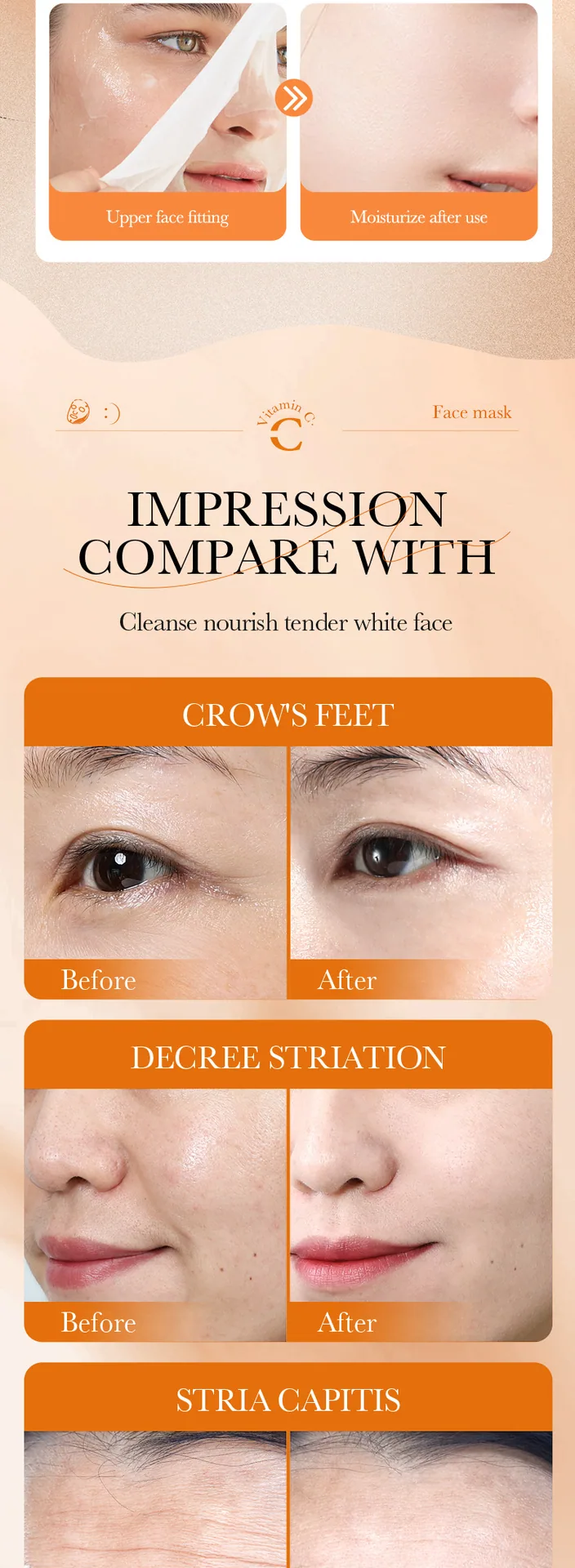 BIOAOUA VC antioxidant whitening facial mask sachet close-up showing hydrating moisturizing essence texture for spring summer