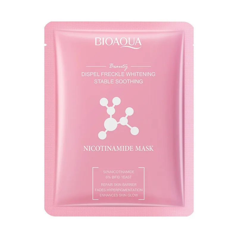 BIOAOUA VC antioxidant whitening facial mask usage scene, applying hydrating moisturizing sheet for spring summer crossover s