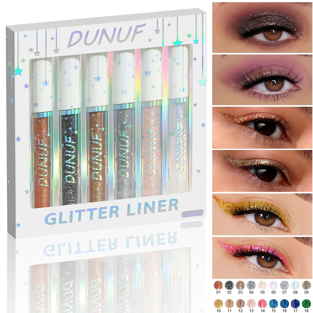 DUNUF 6 pieces of golden onion powder eyeliner liquid for foreign trade