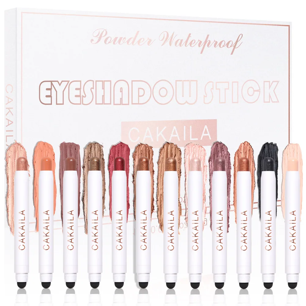 CAKAILA 12 piece waterproof eye shadow stick 14