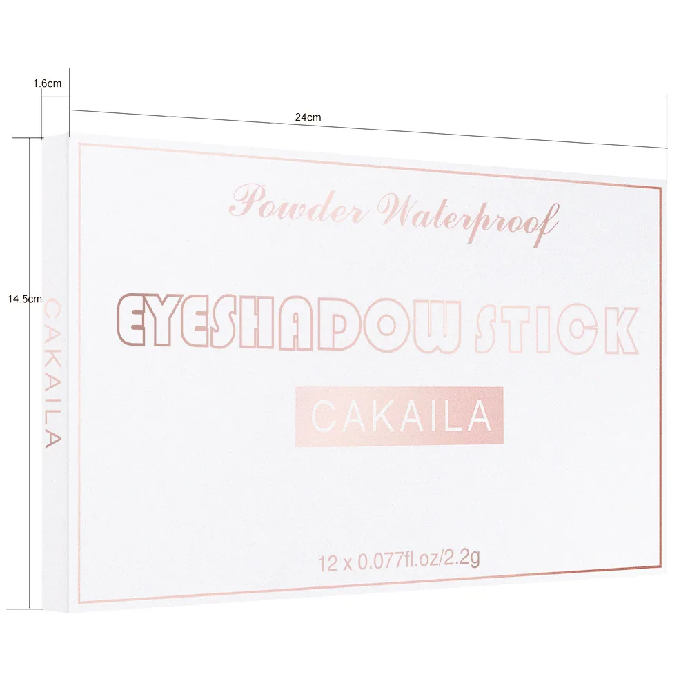 CAKAILA 12 piece waterproof eye shadow stick 12