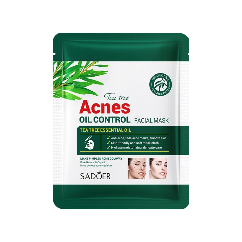 SADOER Tea Tree Acne Oil Control Mask Acne Scars Student Skin Care Hydration Tablets Cross-border Foreign Trade Hair