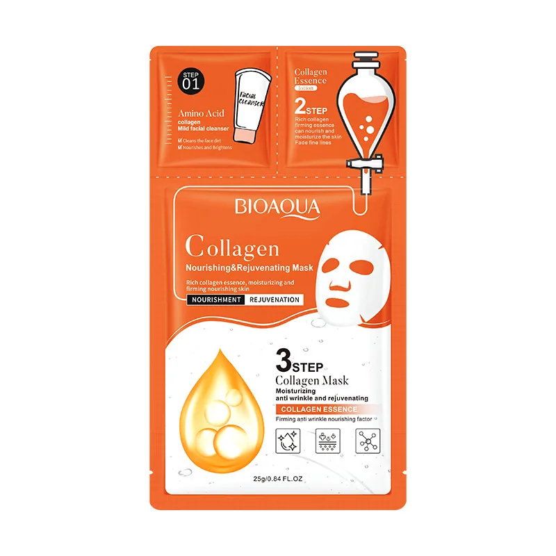 BIOAOUA Collagen Three-part Facial Mask Hydrating and moisturizing, cleansing, cross-border foreign trade 4