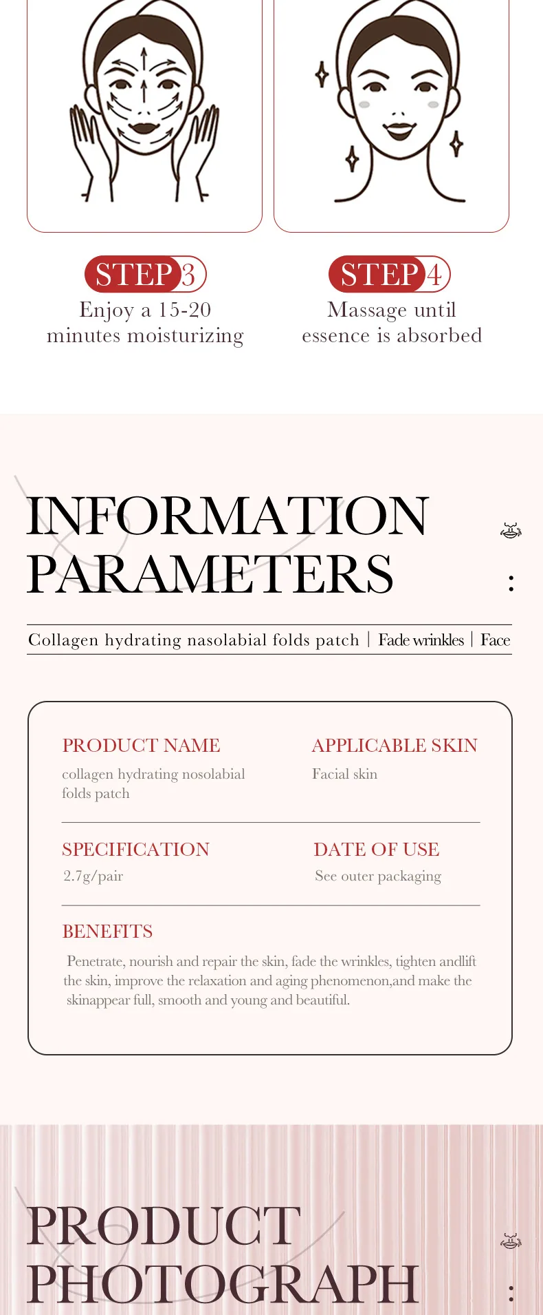 SADOER collagen gel patch packaging for all skin types, cross-border face and body mask for fine lines care