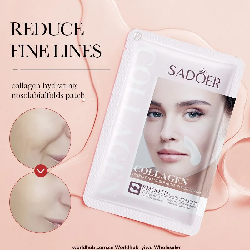 SADOER collagen gel nasolabial fold removal stickers, fine lines at the corners of the mouth, and lifting patches for cross-b